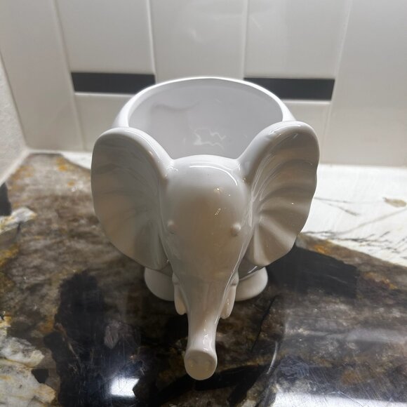 NWT Vintage Elephant Flower Succulent Cactus Planter Tea Napkin Matches Holder - Picture 6 of 9